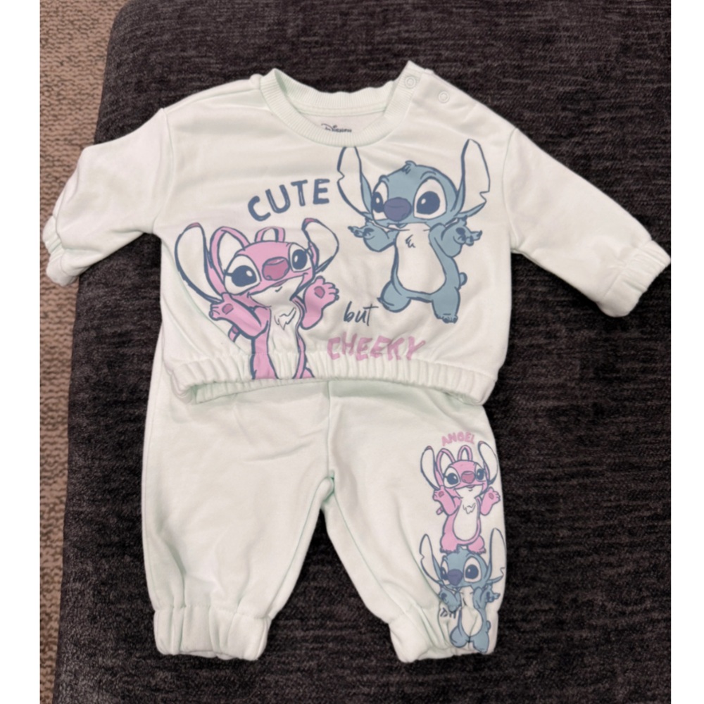 Primark White Baby Outfit with Cute Characters